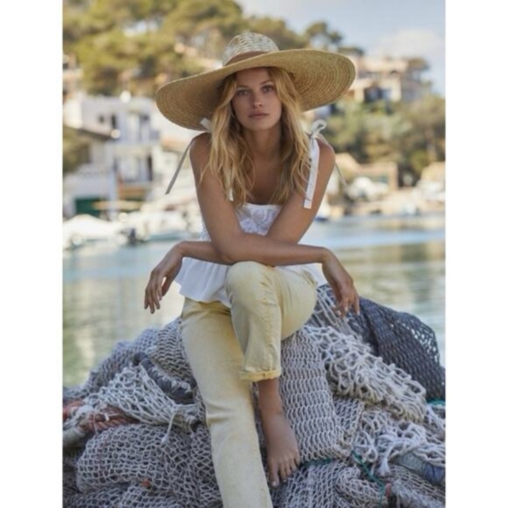 Anthropologie Pilcro Slim Boyfriend Jeans Yellow Size 27 Boho Casual